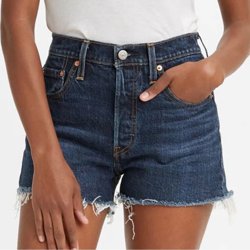 Levi's Dark Blue Jean Shorts for Women 501